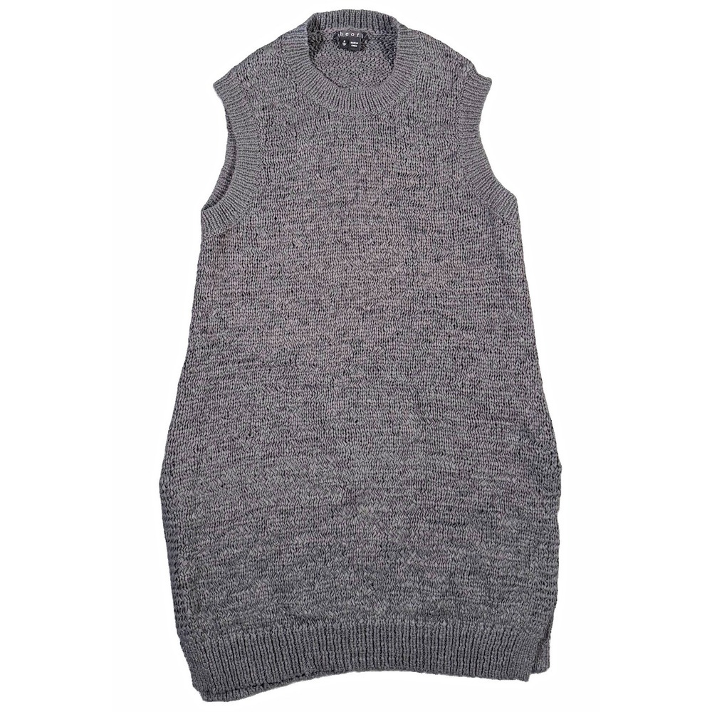 Theory Malda Sleeveless Knit Sweater Vest Tunic Top Grey Charcoal Gray P Small